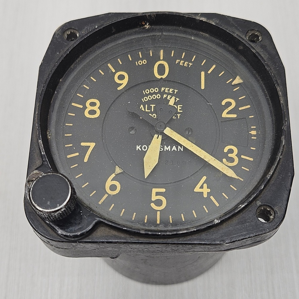 Vintage Kollsman Instrument Altimeter AN 5760-4B Army Navy USA Untested